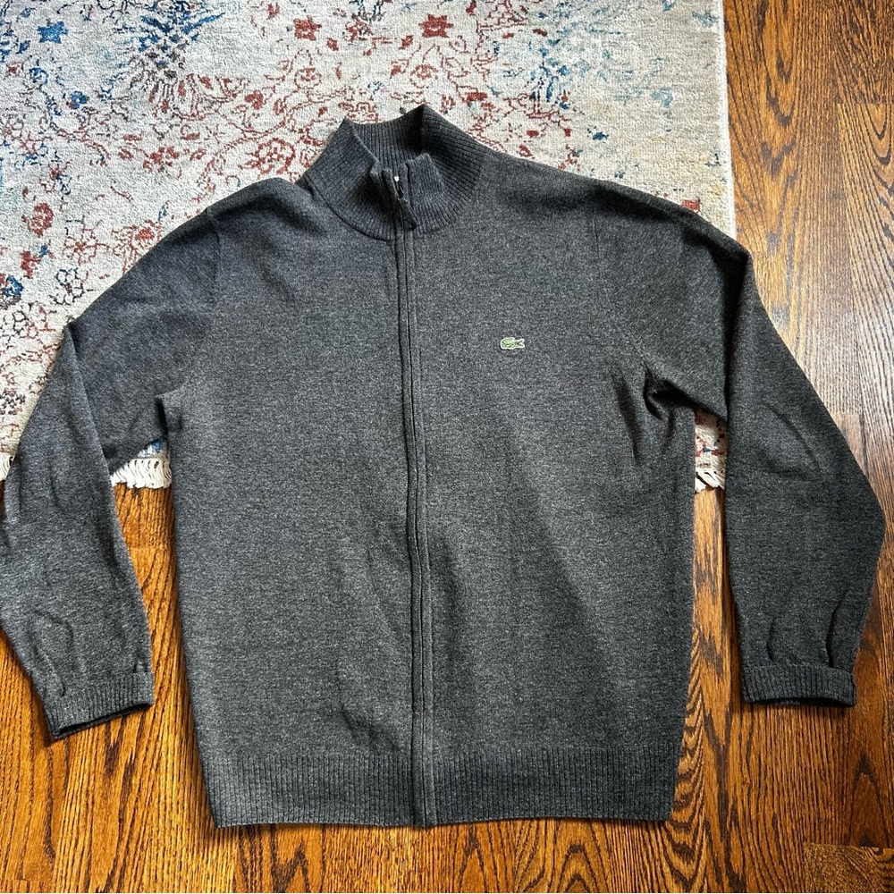 Lacoste Men's Charcoal Zip-Up Sweater